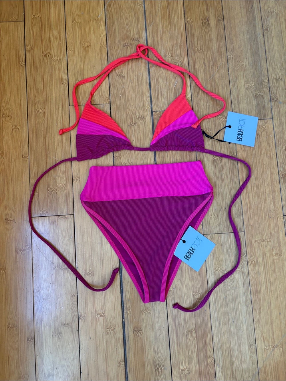 NWT! Beach Riot Color Block Bikini - XS